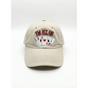 I'm All In No Limit Strapback Hat Beige One Size Adjustable Embroidered